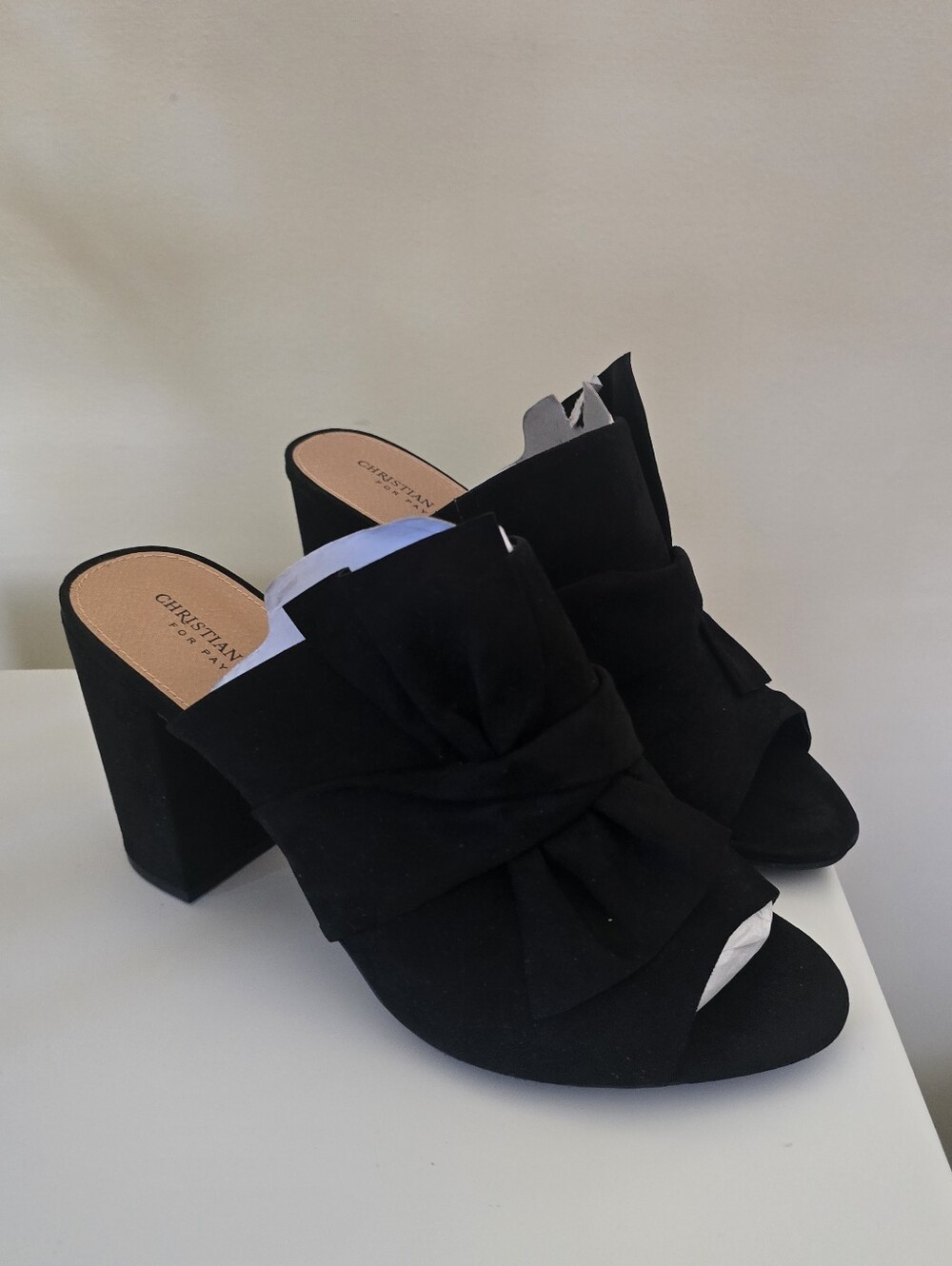 Christian Siriano Black Knot Slingback Heeled Sandals - Picture 4 of 8